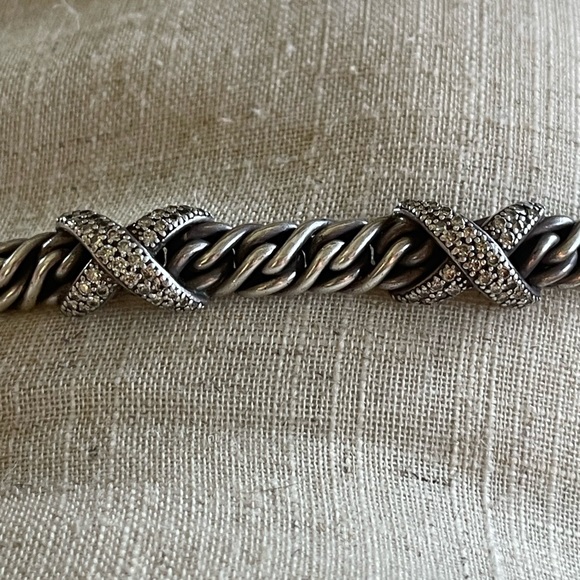 DAVID YURMAN authentic double diamond X bracelet - Picture 2 of 8